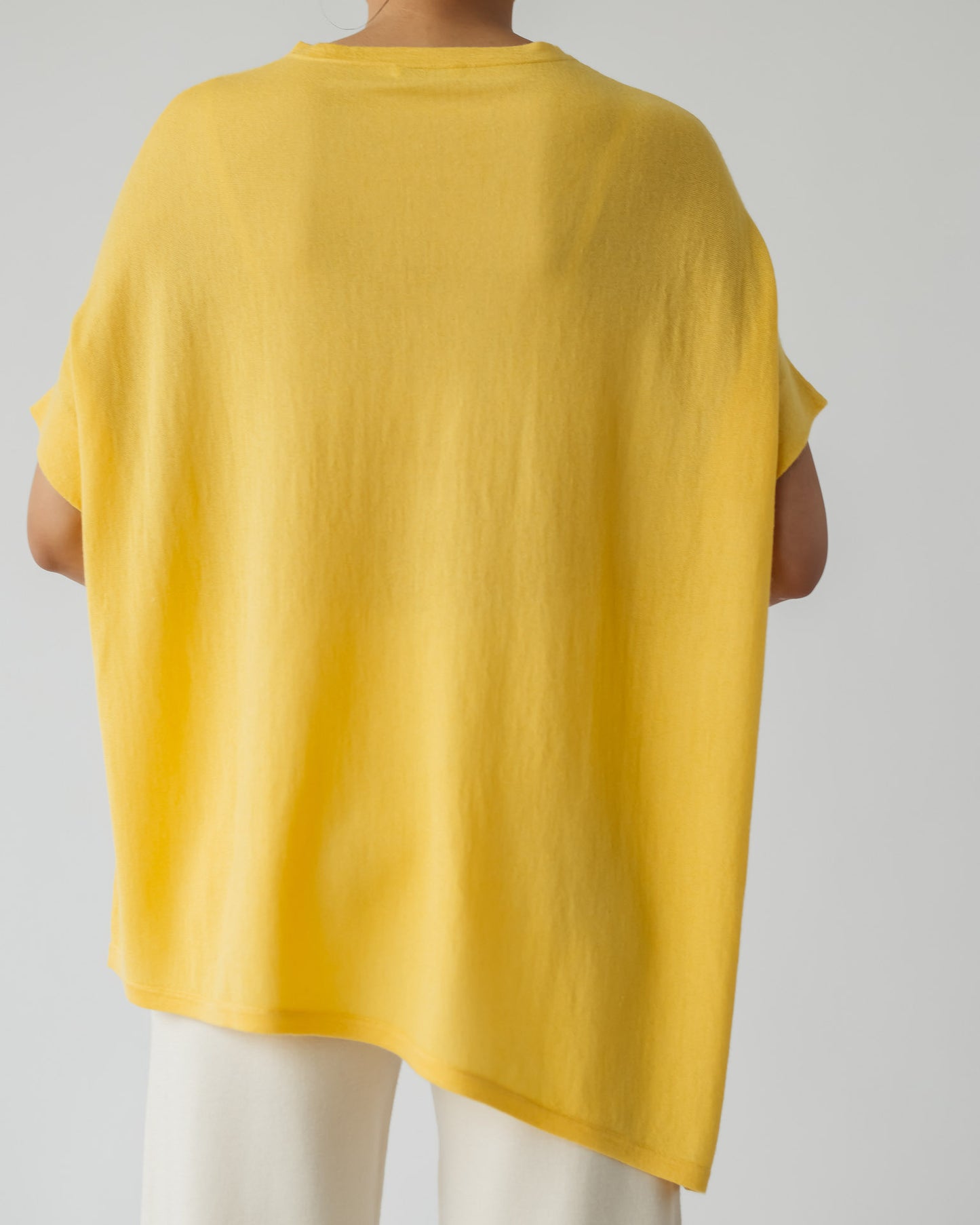 Silk and Cashmere Blended Asymmetric C-neck Sweater