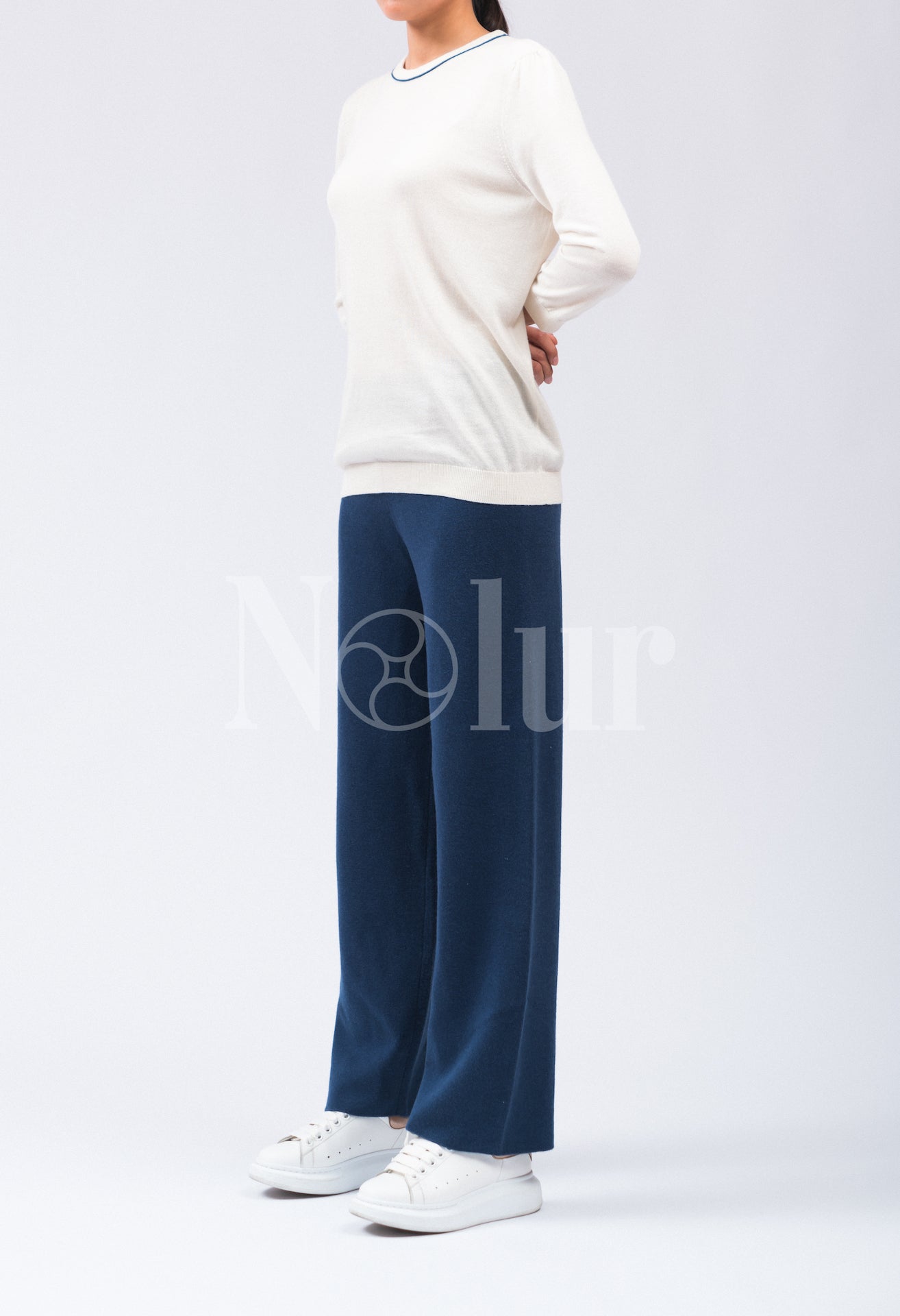 Silk and Cashmere Blended Wide-leg Pants