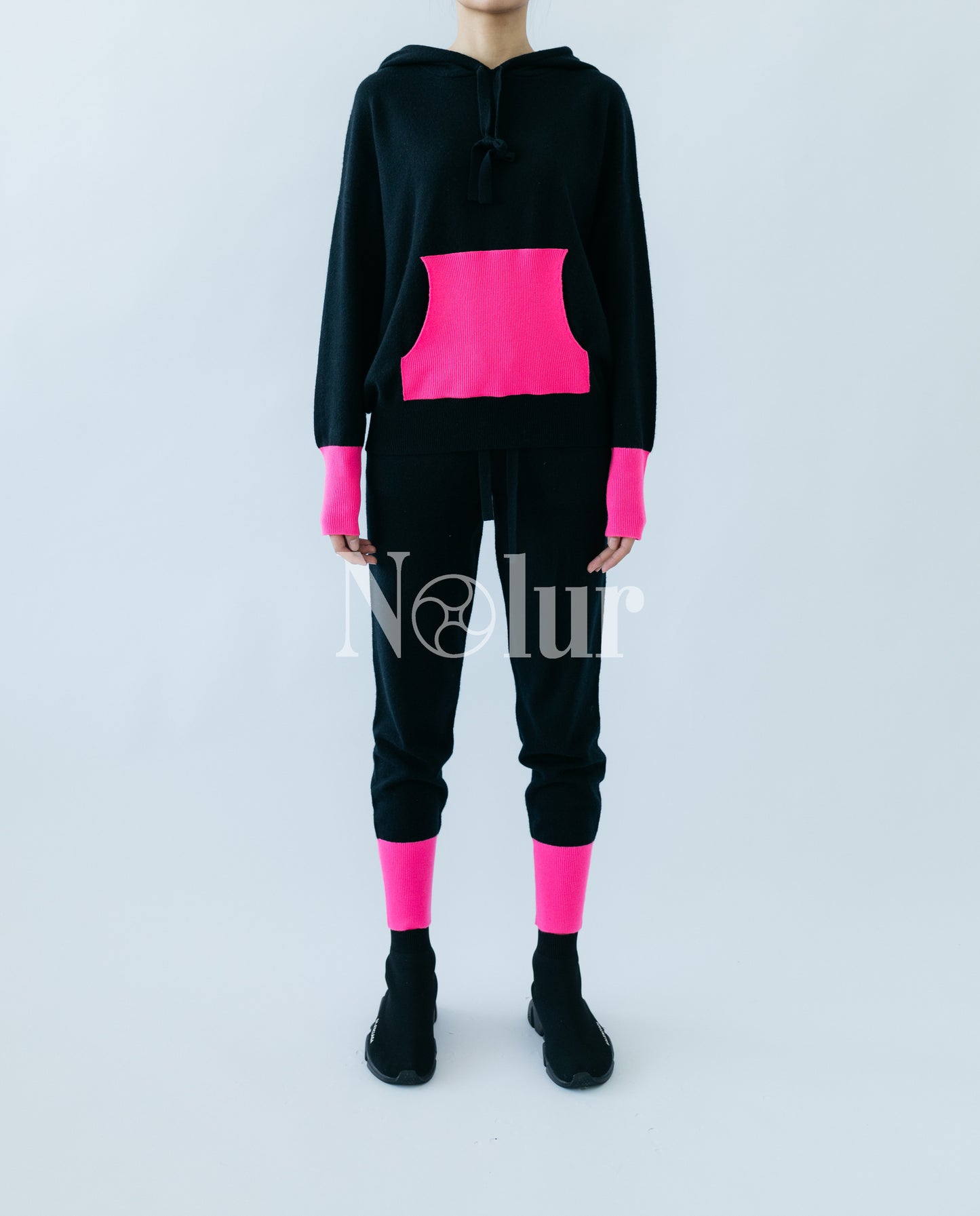 Pure Cashmere Pants with Neon Details