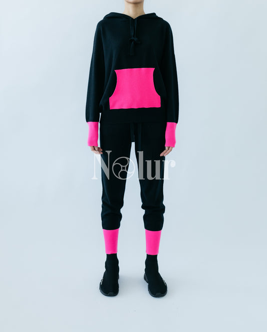 Pure Cashmere Pants with Neon Details