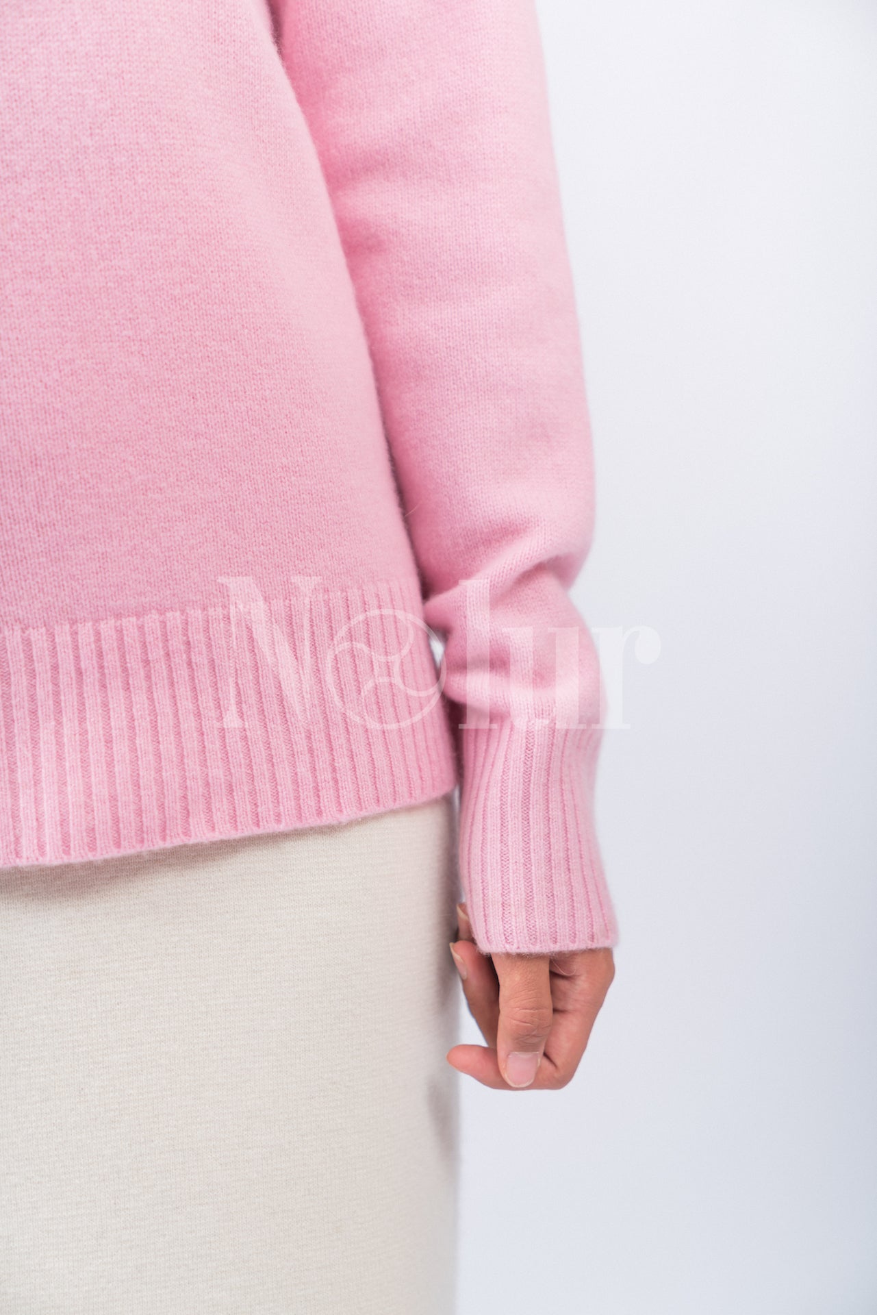 Pure Cashmere High-neck Plain Knit Sweater