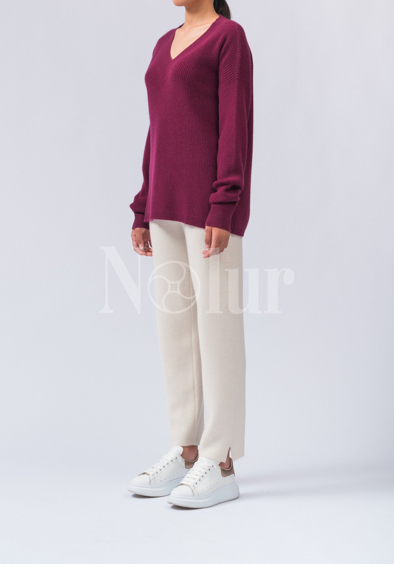 Pure Cashmere Pants with Slits
